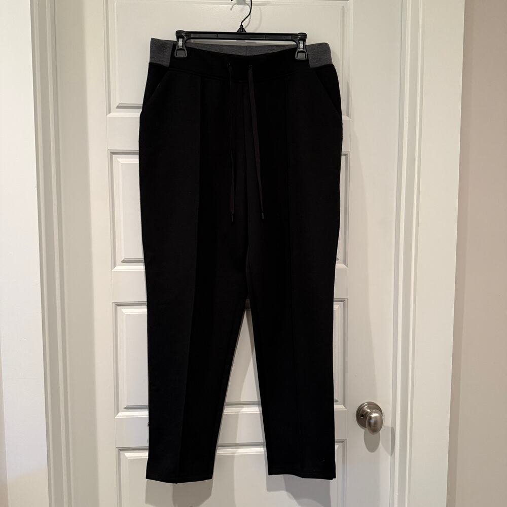 CuddlDuds Sweatpants Black Gray Drawstring Elastic Womens Medium